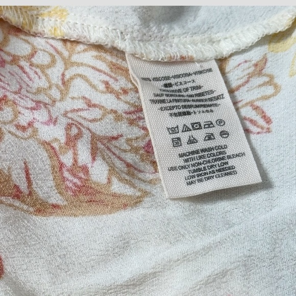 Free People Hawaii Dress Empire Waist Short Sleeve Mini Length Pink Yellow Cream - Picture 10 of 15